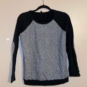 Quilted sweater with elbow patch